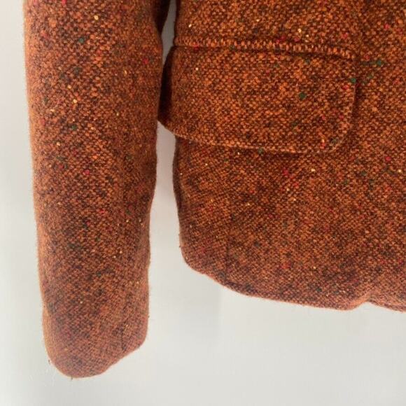 St. Johns Way Tweed Blazer Jacket Womens VTG 12/Modern 6 Rust Orange Wool Blend - Picture 9 of 12